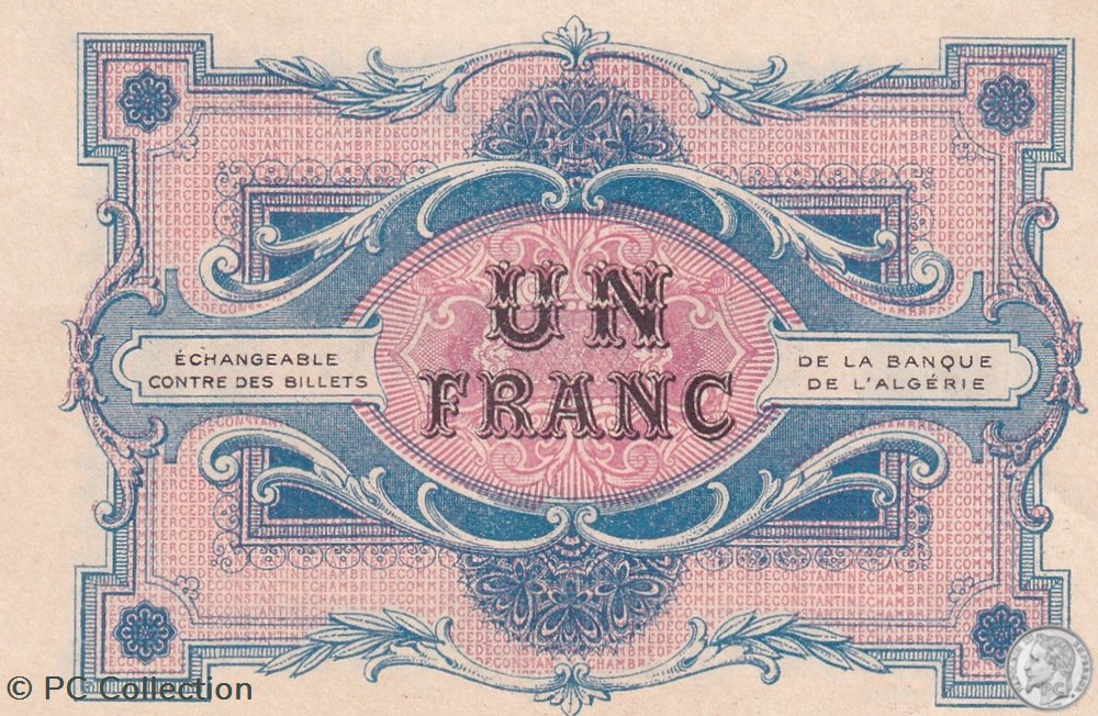 140-10- 7/11/1916 Constantine 1 Franc Cdc Séries 1 billets afrique algerie 140 10 7 11 1916 constantine 1 franc cdc series 1
