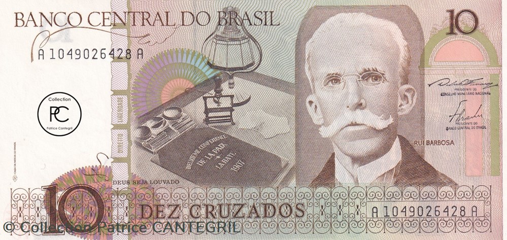 1986 Pick209a.1 10 Cruzado brésilien Unc billets amerique du sud 1986 pick209a 1 10 cruzado bresilien unc