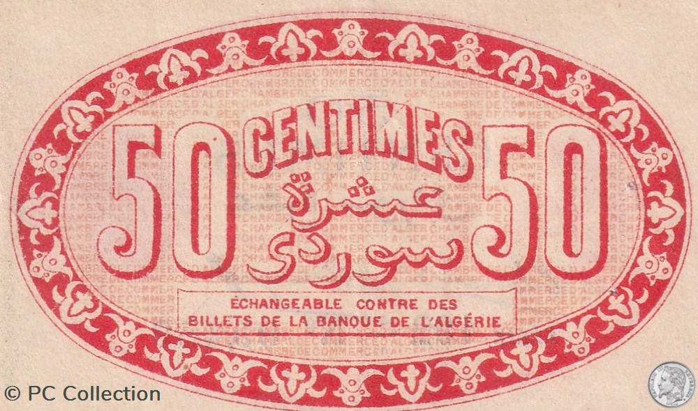 137-5-13/1/1915 Alger 50 cts Cdc. (6) billets afrique algerie 137 5 13 1 1915 alger 50 cts cdc 6