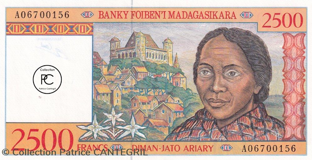 1998 Pick81 2 500 Fmg - Franc malgache Unc billets afrique madagascar 1998 pick81 2 500 fmg franc malgache unc