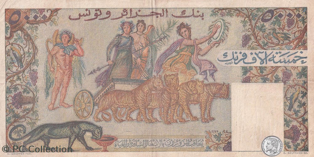 1950 5 000 F - Franc tunisien Pick30a.3 billets afrique algerie 1950 5 000 f franc tunisien pick30a 3
