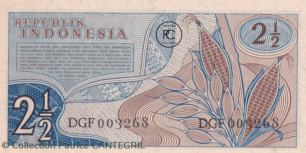 billets asie indonesie 1961 pick79 2 rp rupiah unc