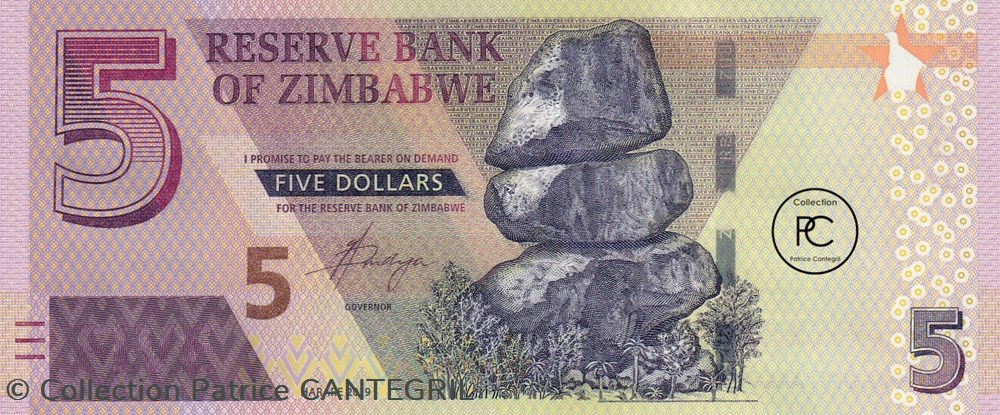 2019 Pick102a 5 Z$ - Dollar du Zimbabwe Unc billets afrique 2019 pick102a 5 z dollar du zimbabwe unc