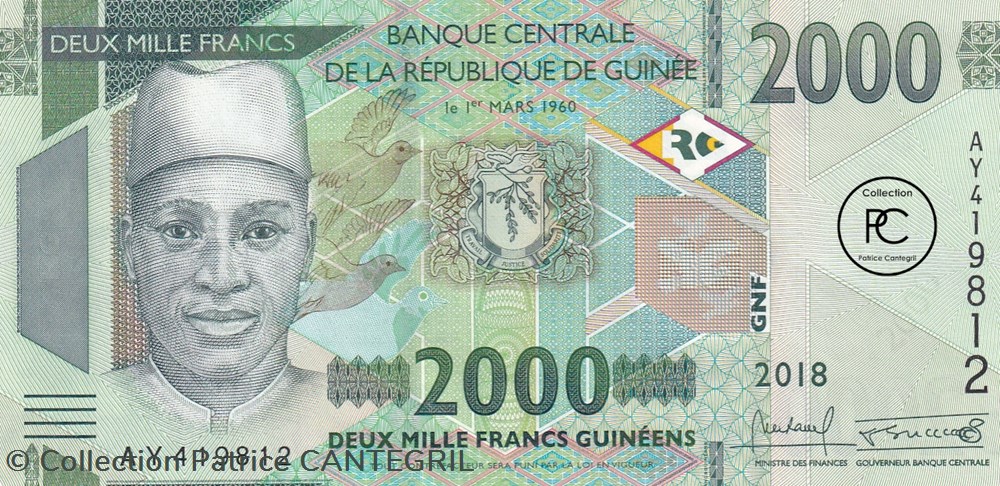 2018 Pick New 2.000 Francs Guinéens Unc billets afrique 2018 pick new 2 000 francs guineens unc