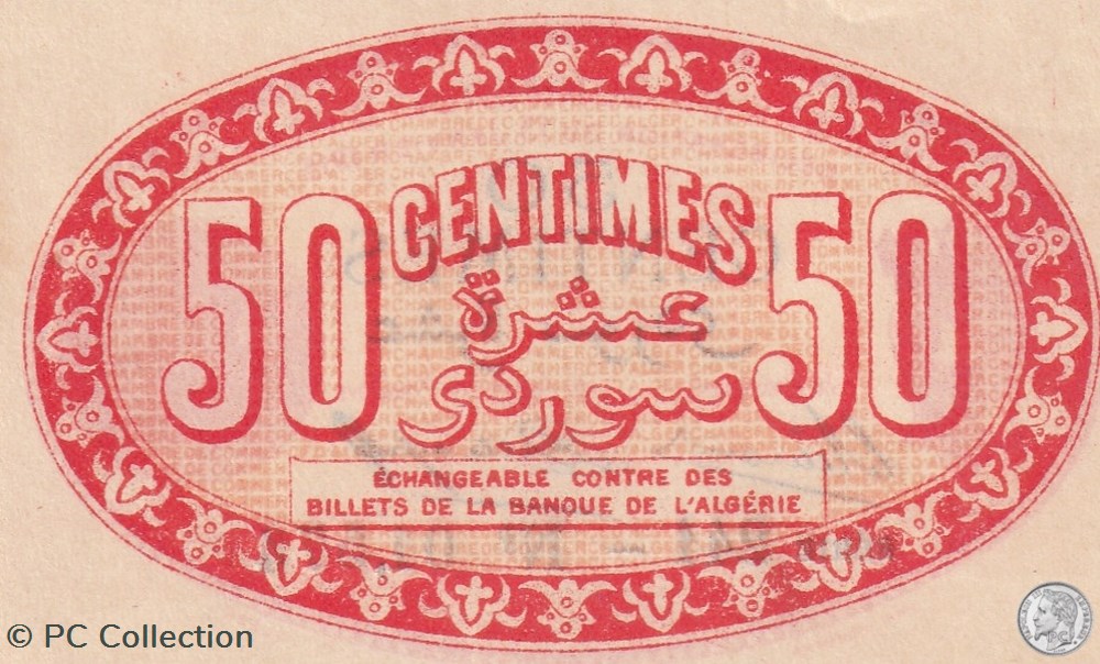 137-5-13/1/1915 Alger 50 cts Cdc. (9) billets afrique algerie 137 5 13 1 1915 alger 50 cts cdc 9