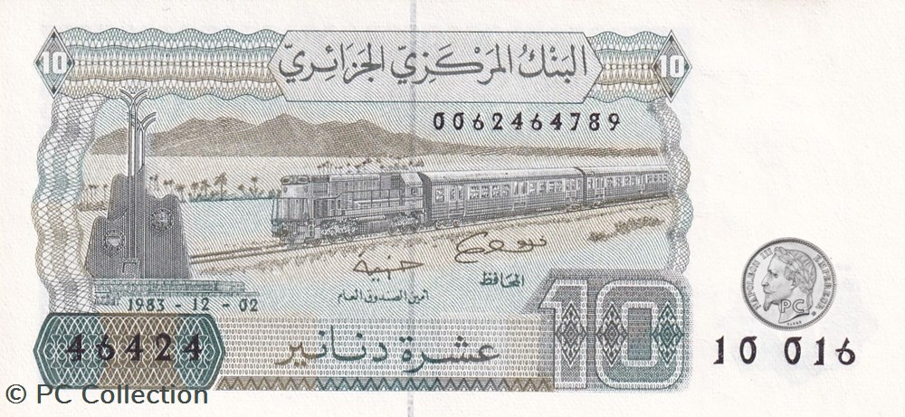 billets afrique 1983 pick132b 10 dinar algerien 10 unc