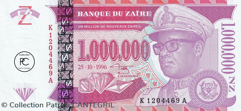 1996 Pick79a 1 000 000 NZ - Nouveau zaïre zaïrois Unc billets afrique 1996 pick79a 1 000 000 nz nouveau zaire zairois unc