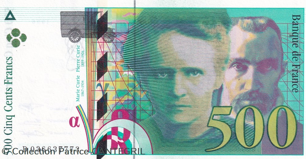 1996 Pick 160b 500 Francs Pierre et Marie Curie Unc billets europe france 1996 pick 160b 500 francs pierre et marie curie unc