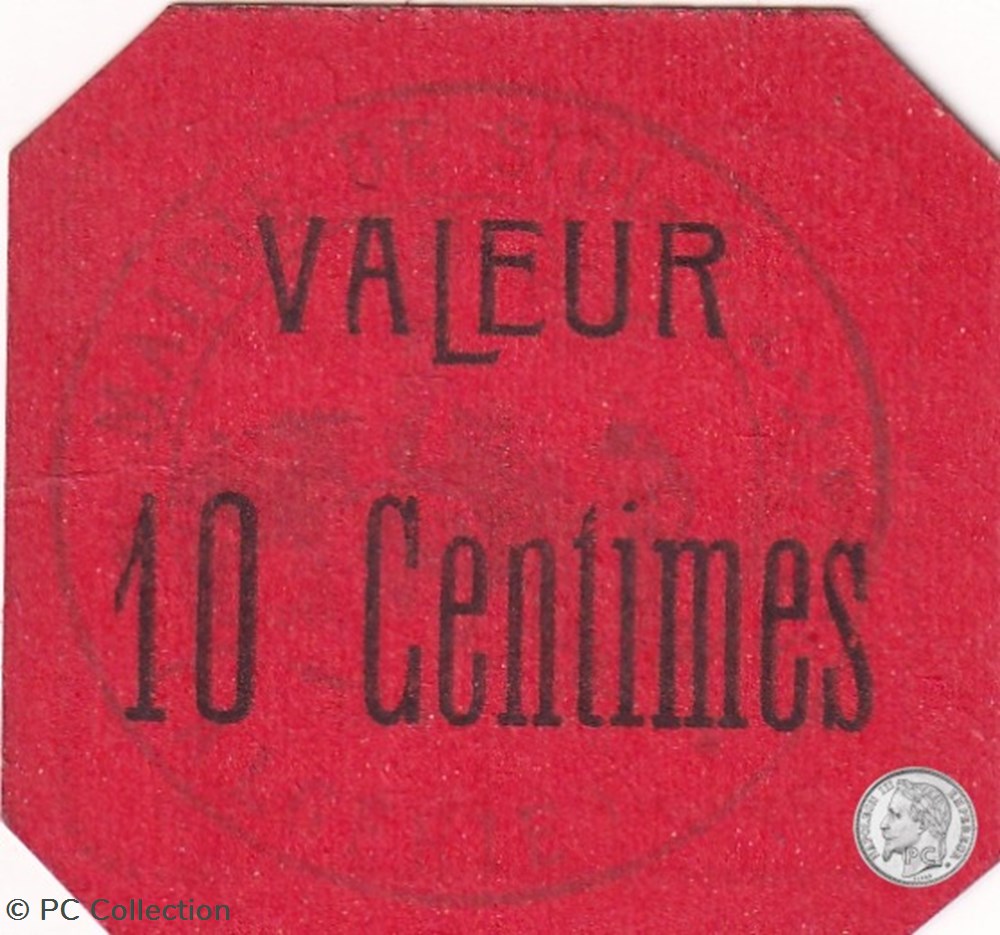 billets afrique algerie sidi bel abbes 7a 0 10 franc 1916