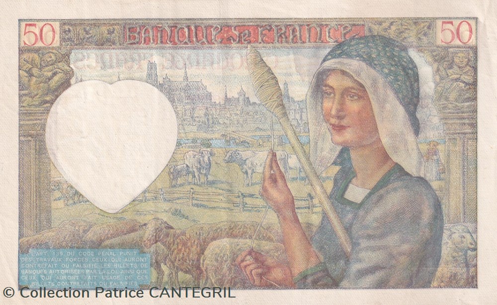 billets europe france 1941 pick 93 50 francs jacques coeur sup