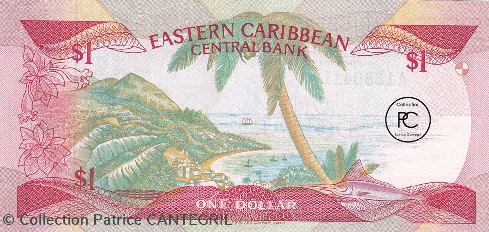 1985 Pick17l 1 EC$ - Dollar des Caraïbes orientales Unc billets amerique centrale et 1985 pick17l 1 ec dollar des caraibes orientales unc