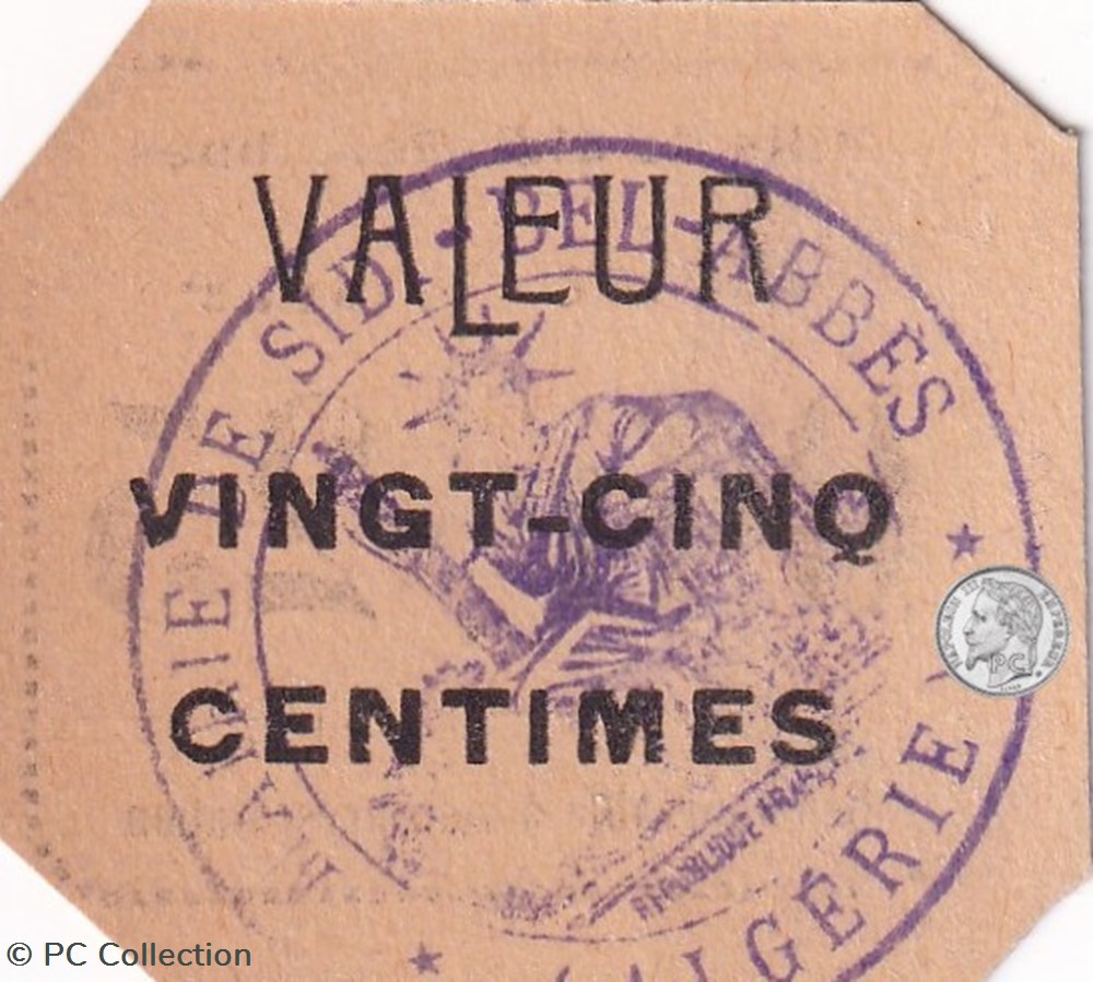 Sidi-Bel-Abbès 9b 0,25 franc 1916 billets afrique algerie sidi bel abbes 9b 0 25 franc 1916
