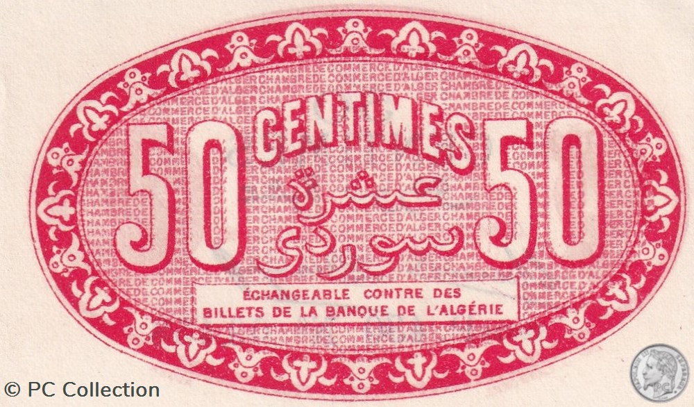 137-11-25/6/1919 Alger 50 cts Cdc.(7) billets afrique algerie 137 11 25 6 1919 alger 50 cts cdc 7