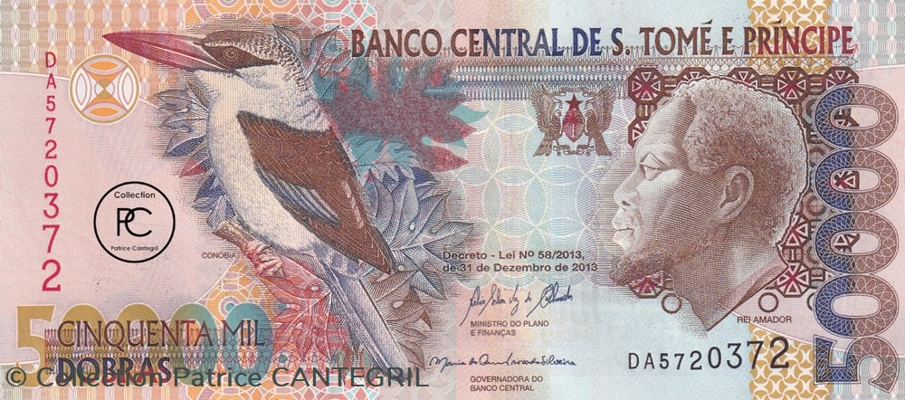 2013 Pick68e 50 000 Db - Dobra santoméen Unc billets afrique sao et principe 2013 pick68e 50 000 db dobra santomeen unc