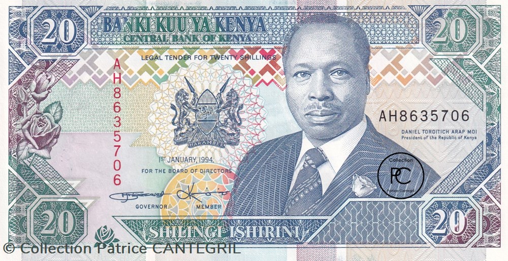 1994 Pick31b 20 Sh - Shilling kényen Unc billets afrique kenya 1994 pick31b 20 sh shilling kenyen unc