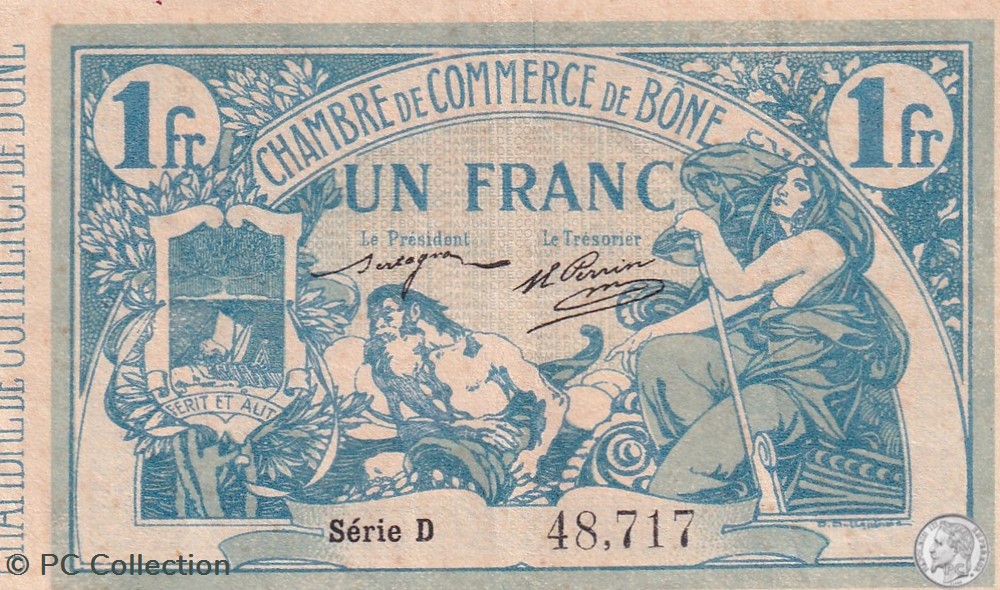 138-3- 18/5/1915 Bône 1 Franc Série D billets afrique algerie 138 3 18 5 1915 bone 1 franc serie d