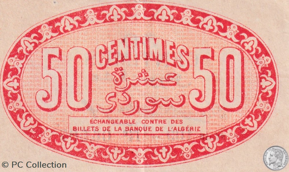 137-5-13/1/1915 Alger 50 cts Cdc. (3) billets afrique algerie 137 5 13 1 1915 alger 50 cts cdc 3
