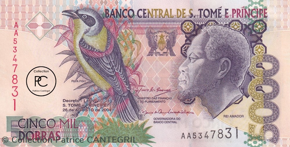 2004 Pick65c 5 000 Db - Dobra santoméen Unc billets afrique sao et principe 2004 pick65c 5 000 db dobra santomeen unc