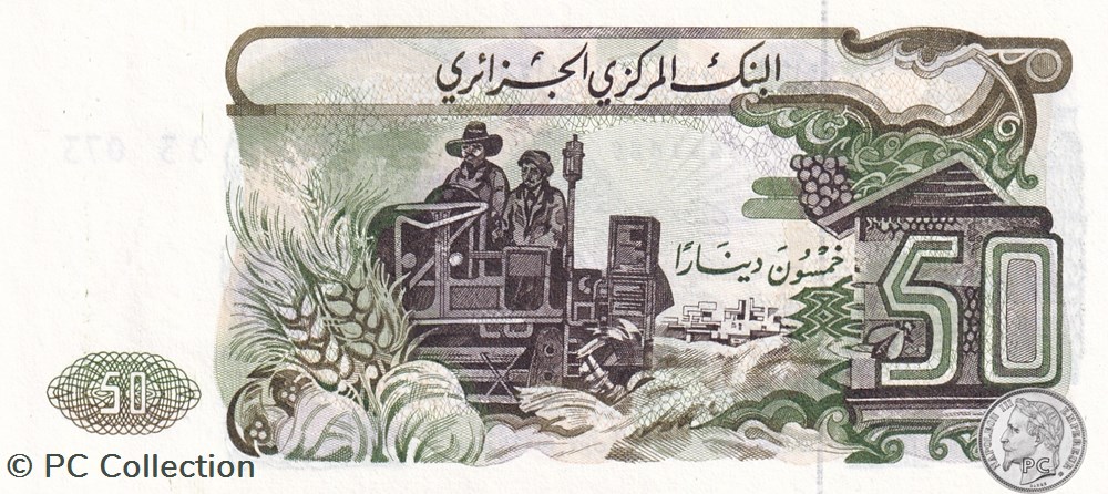 1977 Pick130b 50 د.ج - Dinar algérien Unc (7) billets afrique 1977 pick130b 50 dinar algerien unc 7