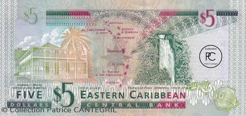 2003 Pick42k St. Kitts - "K" Suffix 5 EC$ - Dollar des Caraïbes orientales Unc billets amerique centrale et 2003 pick42k st kitts k suffix 5 ec dollar des caraibes orientales unc