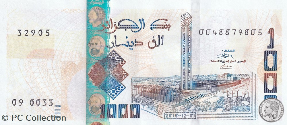 billets afrique 2018 pick146a 1 000 dinar algerien 10 unc