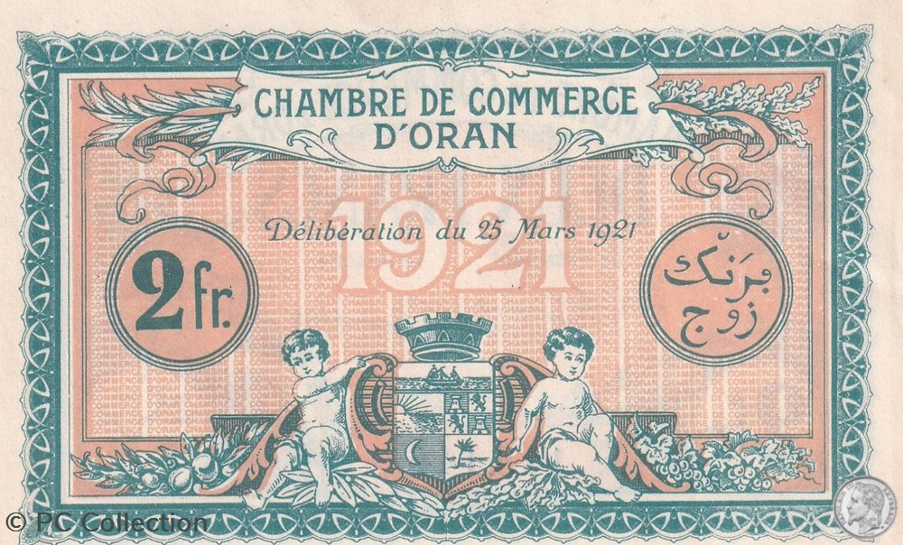 141-29 - 25/3/1921 Oran 2 Francs Cdc billets afrique algerie 141 29 25 3 1921 oran 2 francs cdc