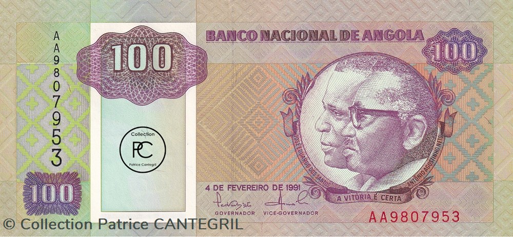 1991 Pick126a 100 Kz - Kwanza angolais Unc billets afrique 1991 pick126a 100 kz kwanza angolais unc