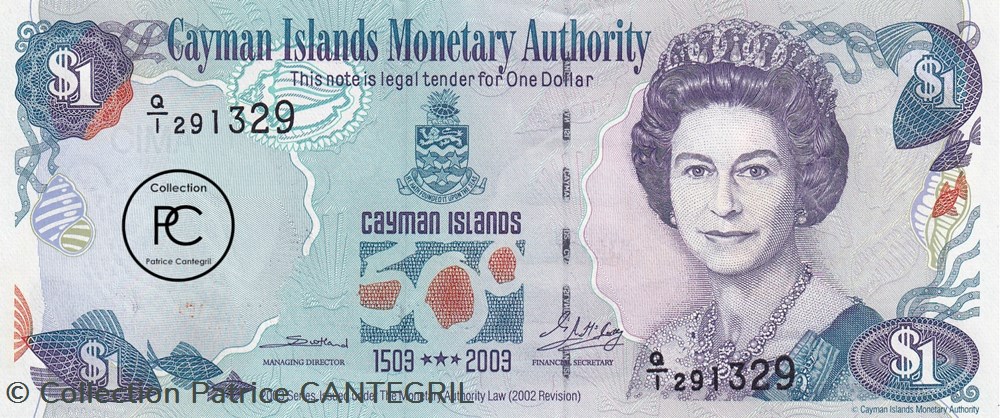 2003 Pick30a Q1 1 $ - Dollar des Îles Caïmans Unc billets amerique centrale et caraibes 2003 pick30a q1 1 dollar des iles caimans unc