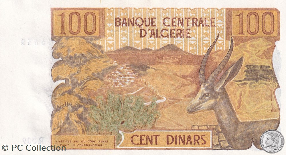 billets afrique 1970 pick128a 100 dinar algerien unc 27