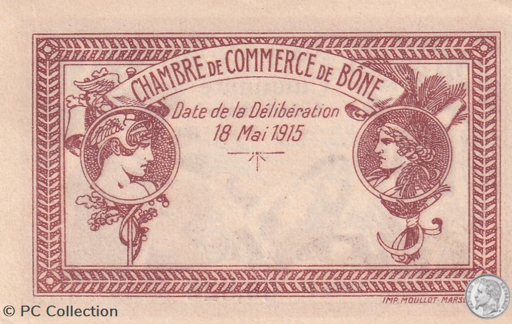 138-1- 18/5/1915 Bône 50 cts Cdc Séries D billets afrique algerie 138 1 18 5 1915 bone 50 cts cdc series d