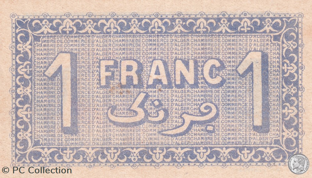 137-18-22/6/1921 Alger 1 Franc Cdc.() billets afrique algerie 137 18 22 6 1921 alger 1 franc cdc
