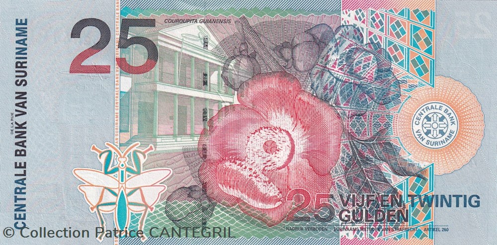 25 Gulden Centrale Bank van Suriname 01.01.2000 Unc Pick 148 billets amerique du sud 25 gulden centrale bank van suriname 01 01 2000 unc pick 148