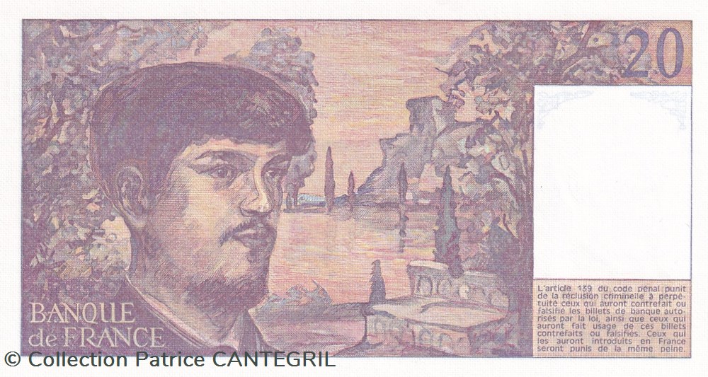billets europe france 1980 pick 151a 20 francs debussy unc