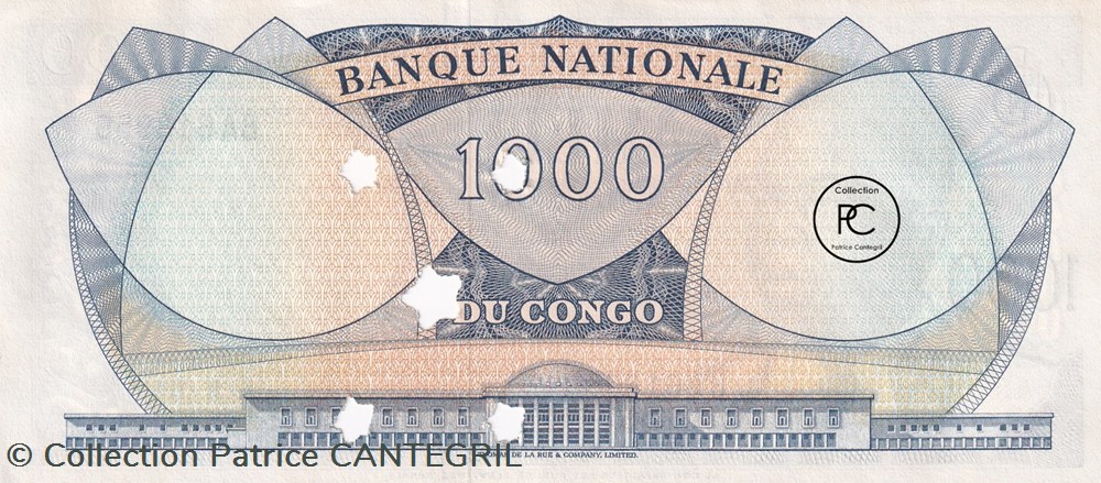 1964 Pick8b 1 000 FC - Franc congolais Unc billets afrique republique du 1964 pick8b 1 000 fc franc congolais unc