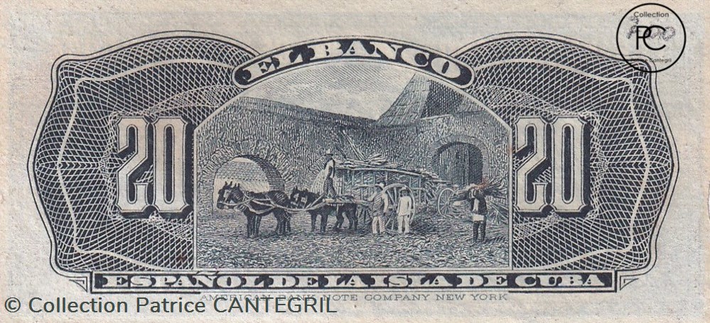 1897 Pick53a 20 ¢ - Centavo cubain Sup billets amerique centrale et caraibes 1897 pick53a 20 centavo cubain sup