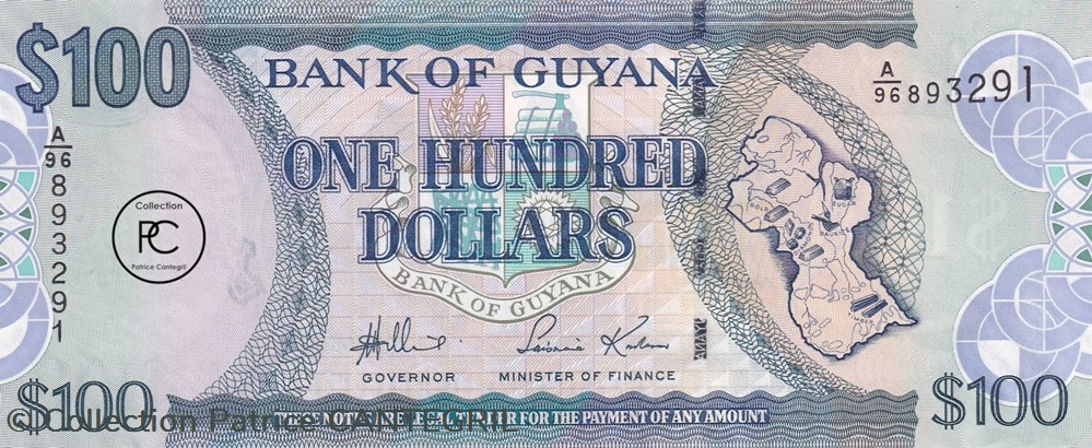 billets amerique du sud 2006 pick36a 100 dollar guyanaise unc