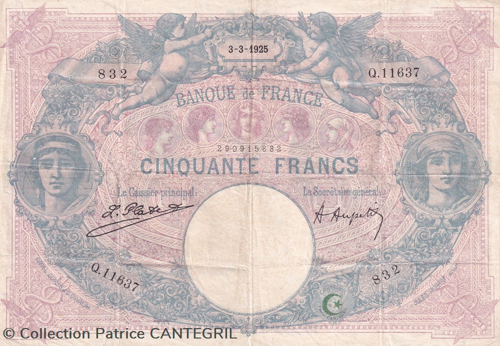 1925 Pick64g.3 50 ₣ - Franc français TTB billets europe france 1925 pick64g 3 50 franc francais ttb