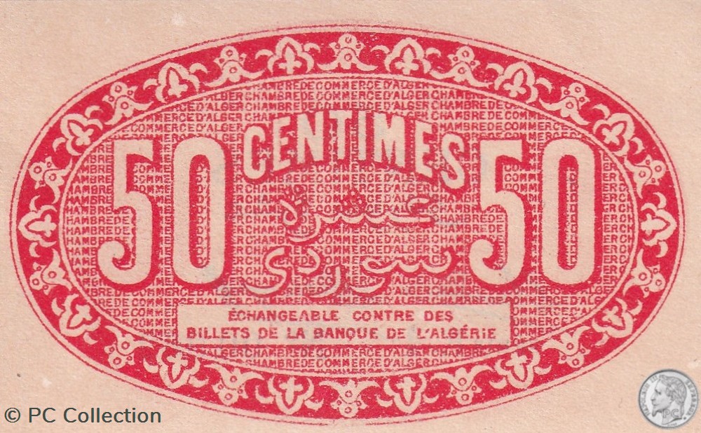 137-27-23/5/1923 Alger 50 cts Cdc. billets afrique algerie 137 27 23 5 1923 alger 50 cts cdc