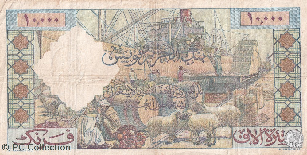 1957 Pick110 X-341 791 10 000 Franc algérien TTB billets afrique 1957 pick110 x 341 791 10 000 franc algerien ttb