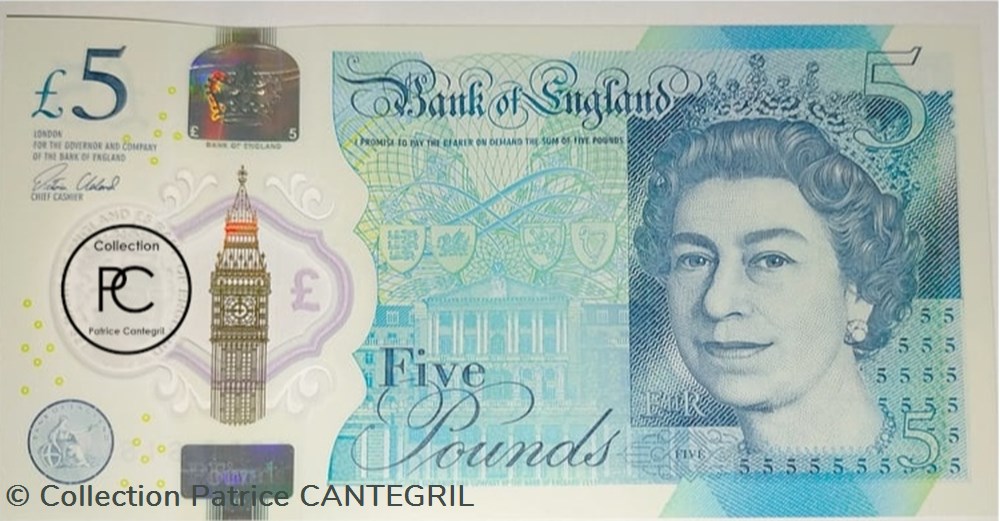 2015 Pick394a 5 £ - Livre sterling britannique Unc billets europe royaume uni 2015 pick394a 5 livre sterling britannique unc