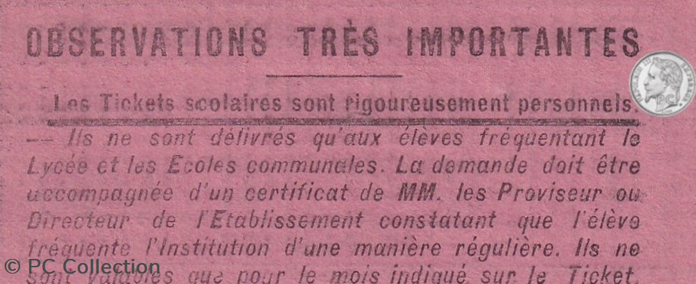 Ticket tramway -Tramways d'Alger début XXe "Ticket scolaire - 5cmes - Société des Tramways Algériens documents anciens titres transport ticket tramway tramways alger debut xxe ticket scolaire 5cmes societe des tramways algeriens