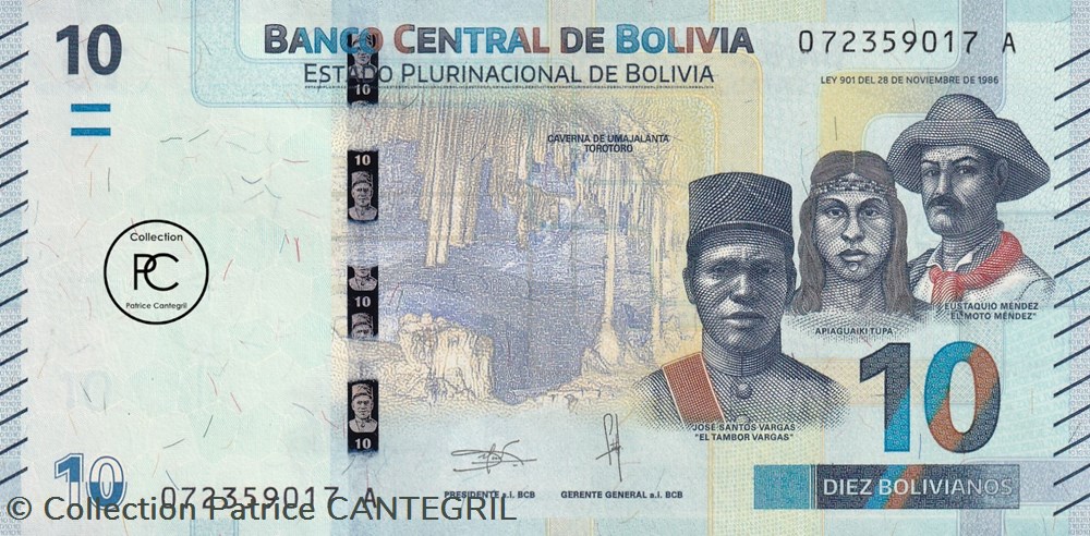 1986 Pick248a 10 Bs. - Boliviano bolivien Unc billets amerique du sud 1986 pick248a 10 bs boliviano bolivien unc
