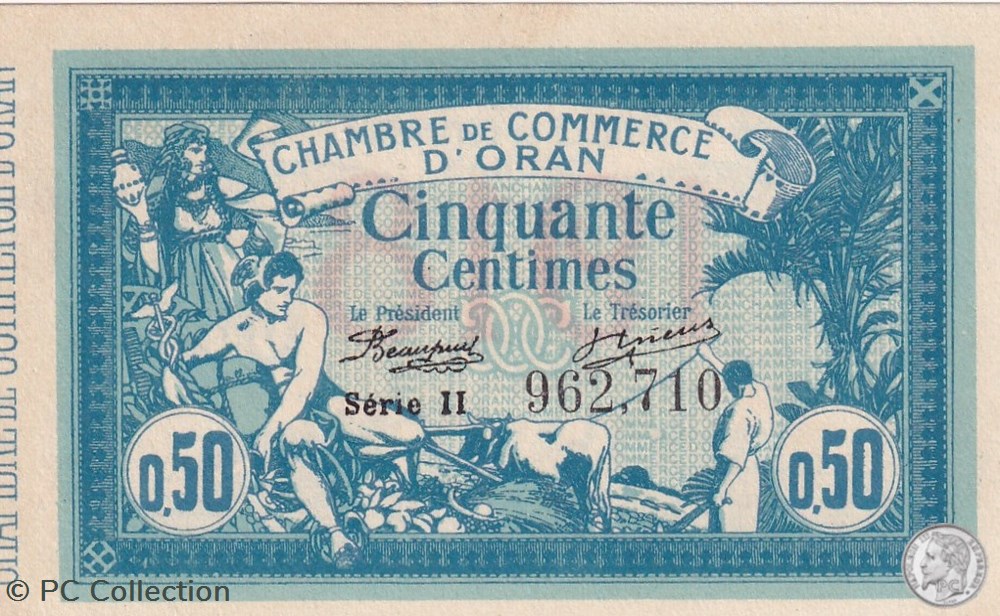 141-19 -10/11/1915 Oran 50 Cts - Série II - Cdc billets afrique algerie 141 19 10 11 1915 oran 50 cts serie ii cdc