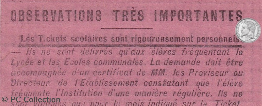 Ticket -Tramways d'Alger début XXe "Ticket scolaire - 5cmes - Société des Tramways Algériens (2) documents anciens titres transport ticket tramways alger debut xxe ticket scolaire 5cmes societe des tramways algeriens 2