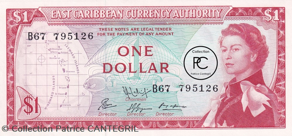 1965 Pick13f.1 1 EC$ - Dollar des Caraïbes orientales Unc billets amerique centrale et 1965 pick13f 1 1 ec dollar des caraibes orientales unc