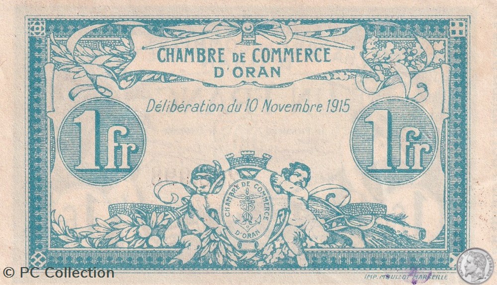 141-8-10/11/1915 Oran 1 Franc Série I Cdc billets afrique algerie 141 8 10 11 1915 oran 1 franc serie i cdc