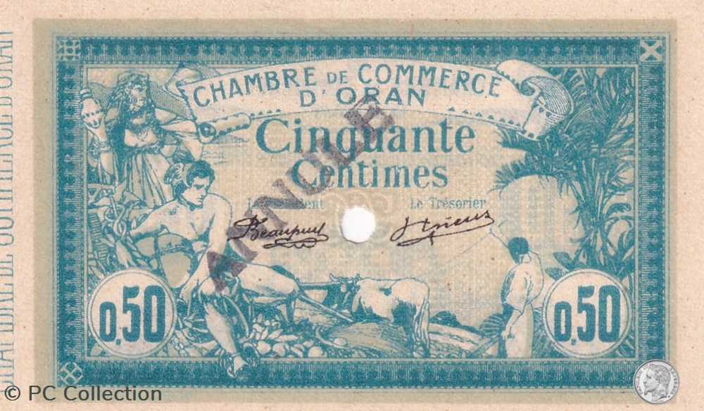141-6-10/11/1915 Oran 50 Cts - Série Annule - Cdc billets afrique algerie 141 6 10 11 1915 oran 50 cts serie annule cdc