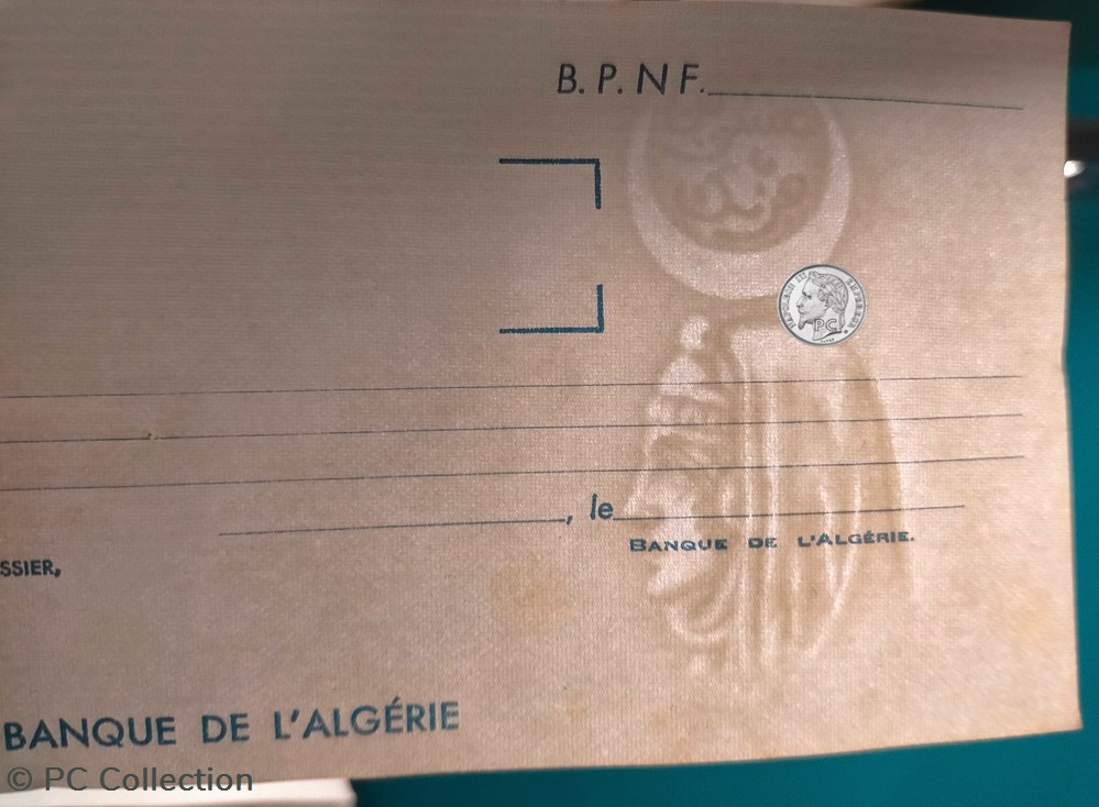 Carnet de chèques BANQUE DE D'ALGERIE rare filigrane doubles 3 billets afrique carnet de cheques banque de algerie rare filigrane doubles