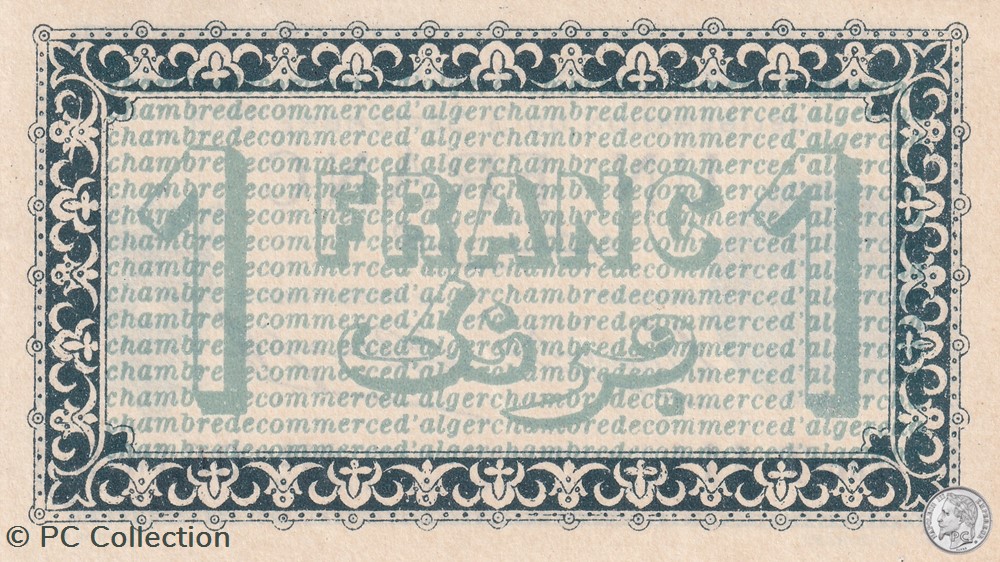137-4-3/9/1914 Alger 1 Franc Cdc. (5) billets afrique algerie 137 4 3 9 1914 alger 1 franc cdc 5