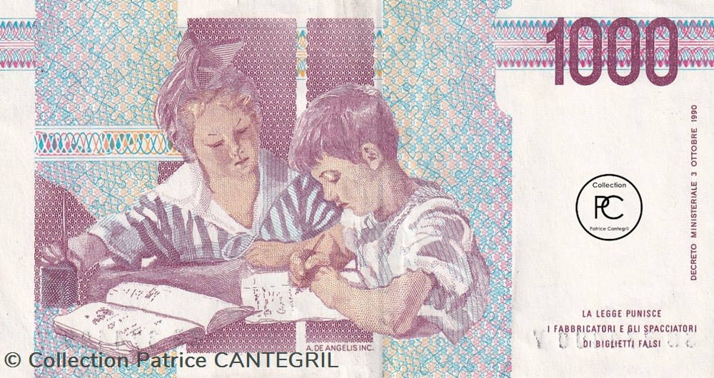 1.000 Lire Banca d'Italia 03.10.1990 Unc Pick 114a billets europe italie 1 000 lire banca italia 03 10 1990 unc pick 114a
